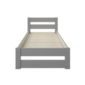 Noomi Tera Solid Wood Single Bed (FSC-Certified) Grey - thumbnail 3