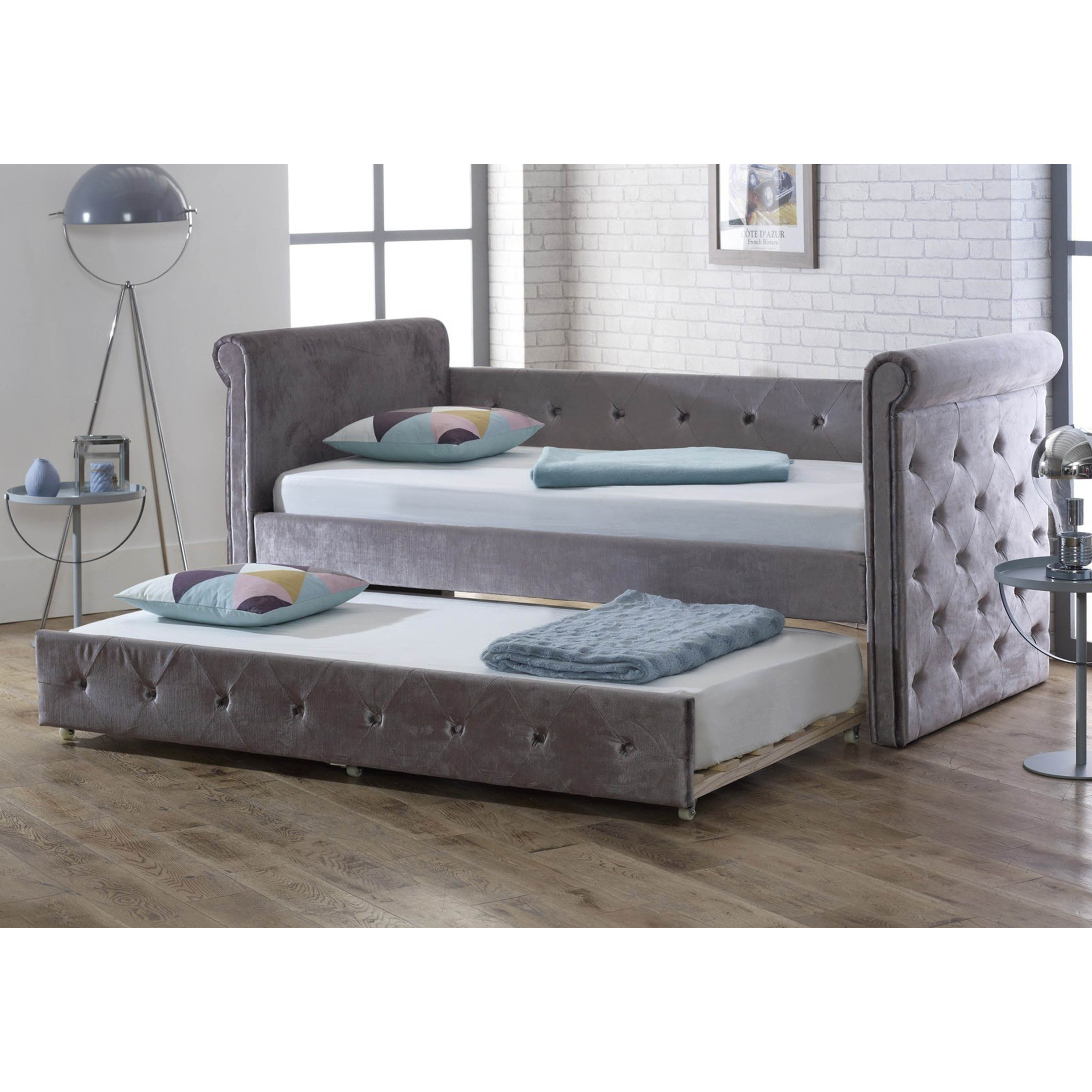 Limelight Zodiac Fabric Daybed With Trundle Silver - image 1