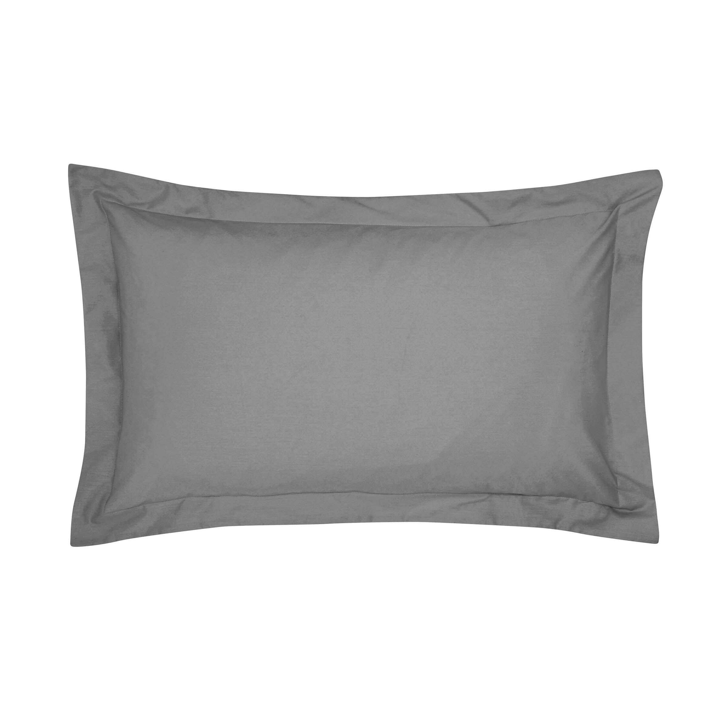 Bedeck of Belfast Fine Linens 300 Thread Count Egyptian Cotton Oxford Pillowcase, Charcoal - image 1