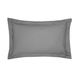 Bedeck of Belfast Fine Linens 300 Thread Count Egyptian Cotton Oxford Pillowcase, Charcoal - thumbnail 1