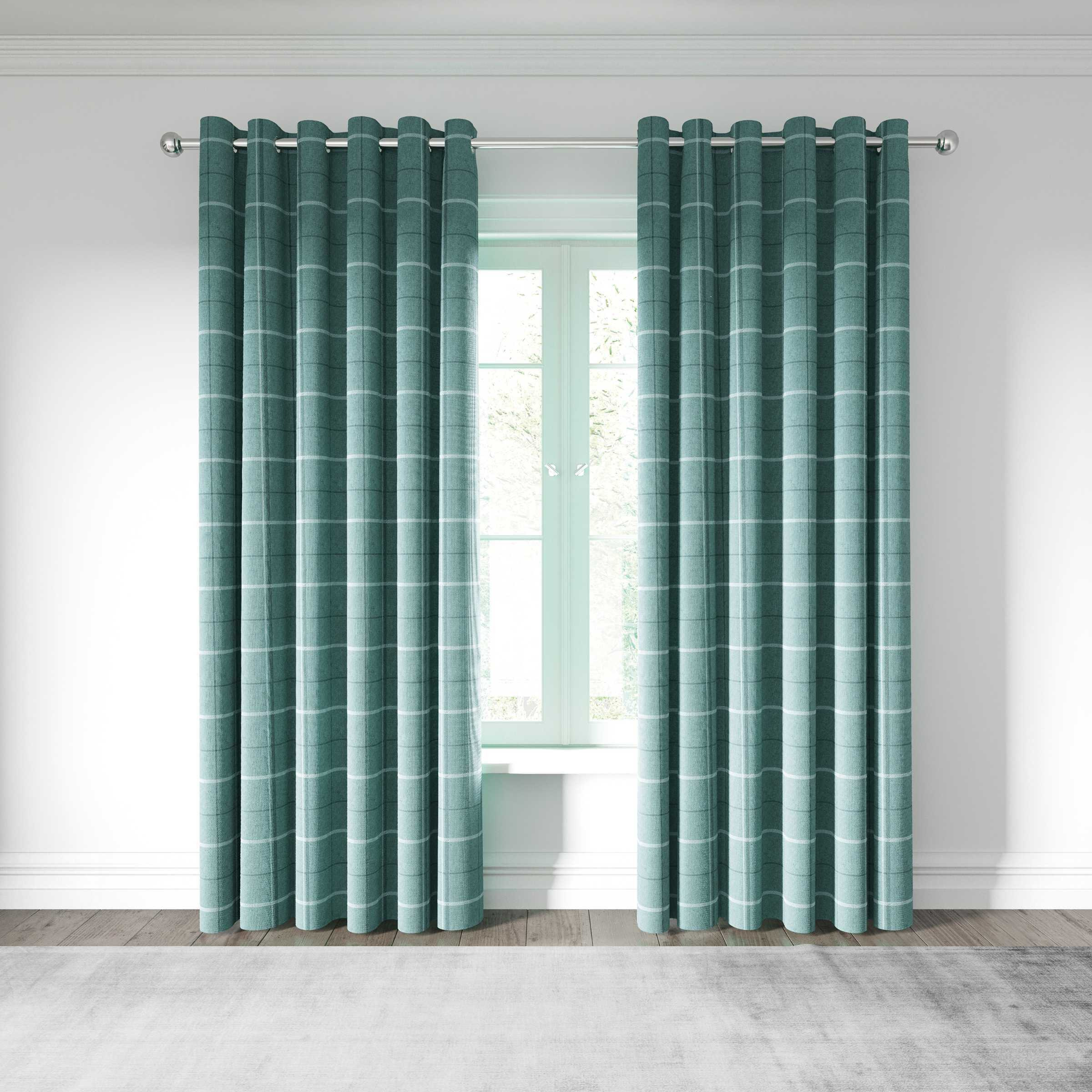 "Helena Springfield Harper Lined Curtains 66"" x 54"", Duck Egg" - image 1