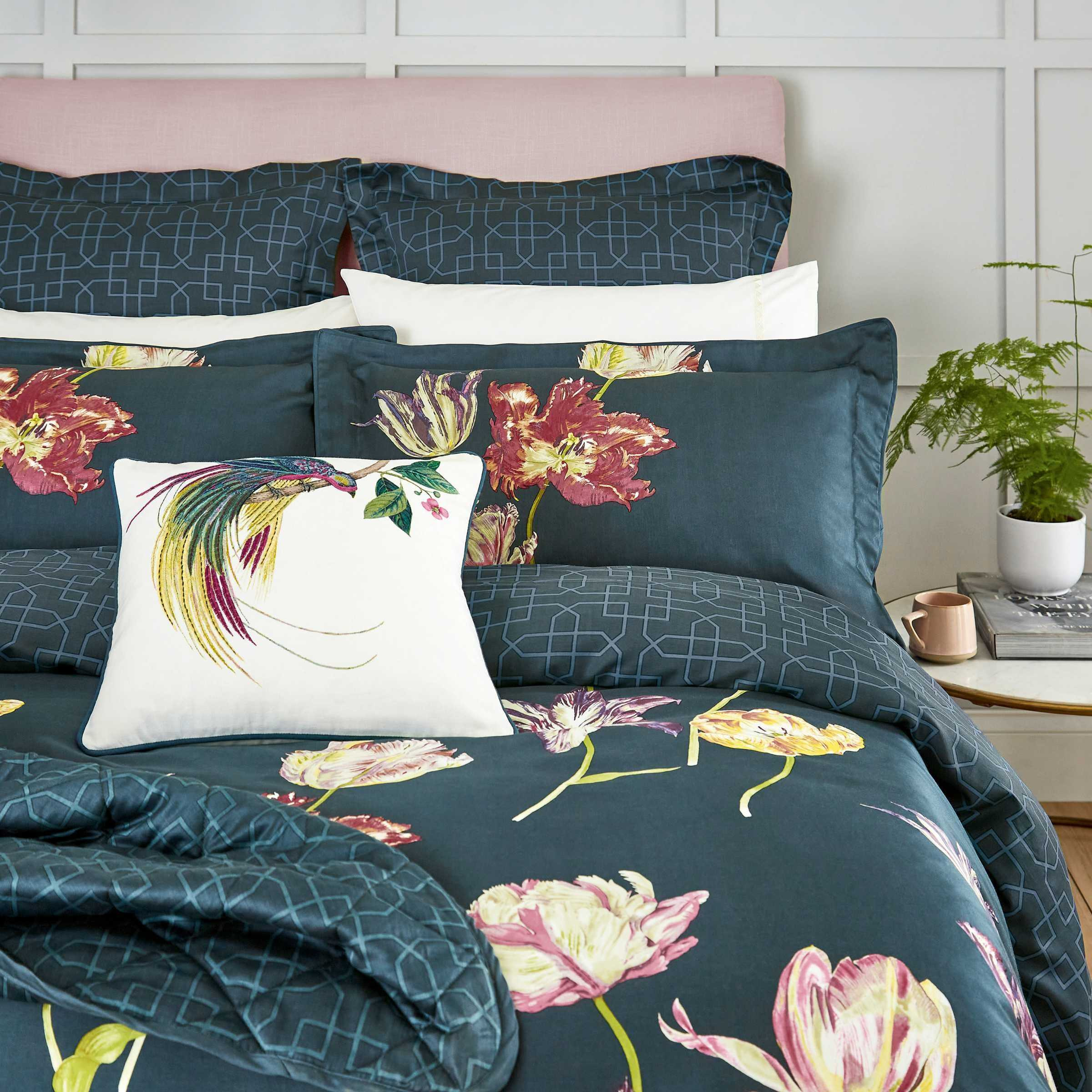 Sanderson Tulipomania Kingsize Duvet Cover, Ink