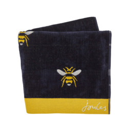 Joules Botanical Bee Bath Towel, French Navy - thumbnail 2