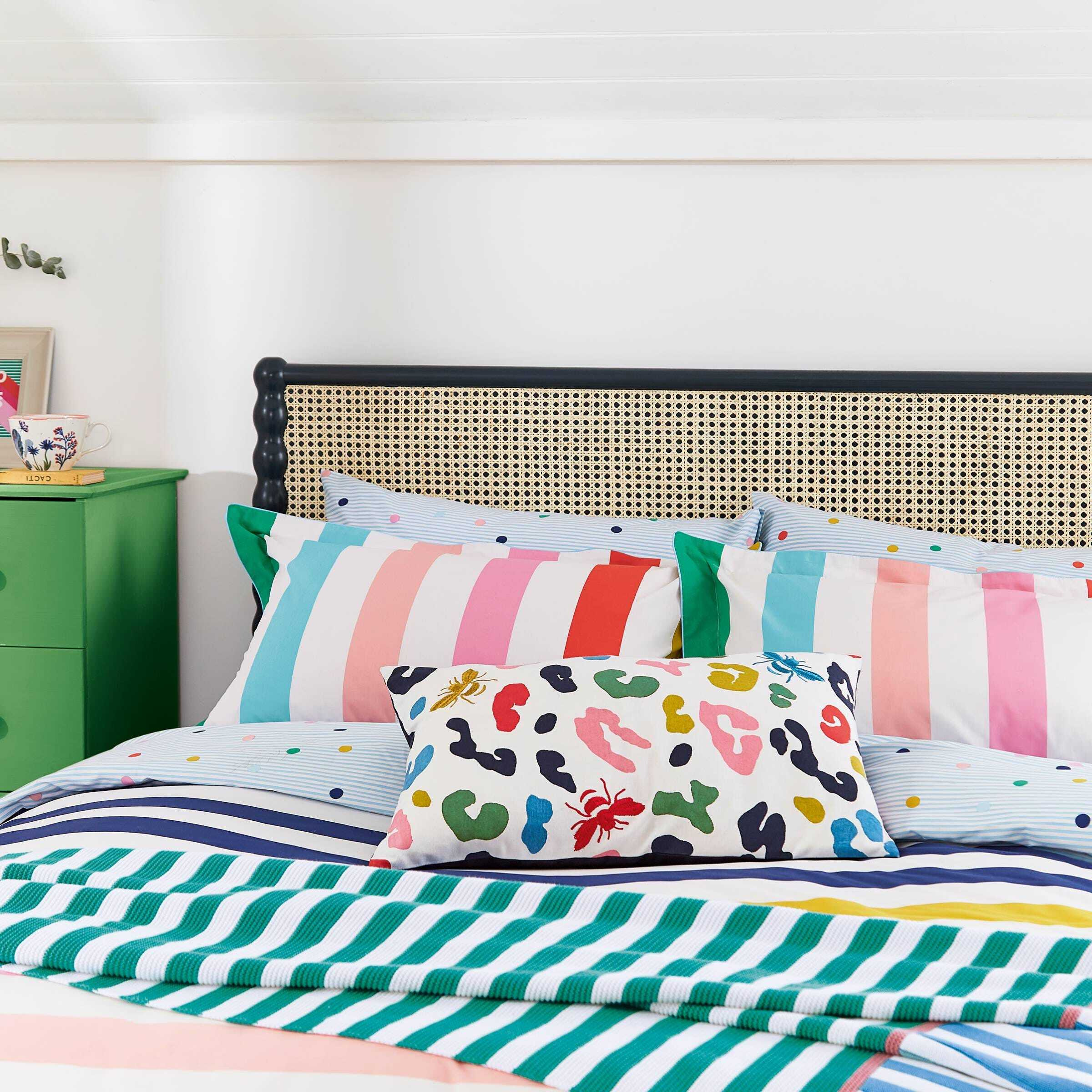 Joules Rainbow Stripe Double Duvet Cover Set, Multi