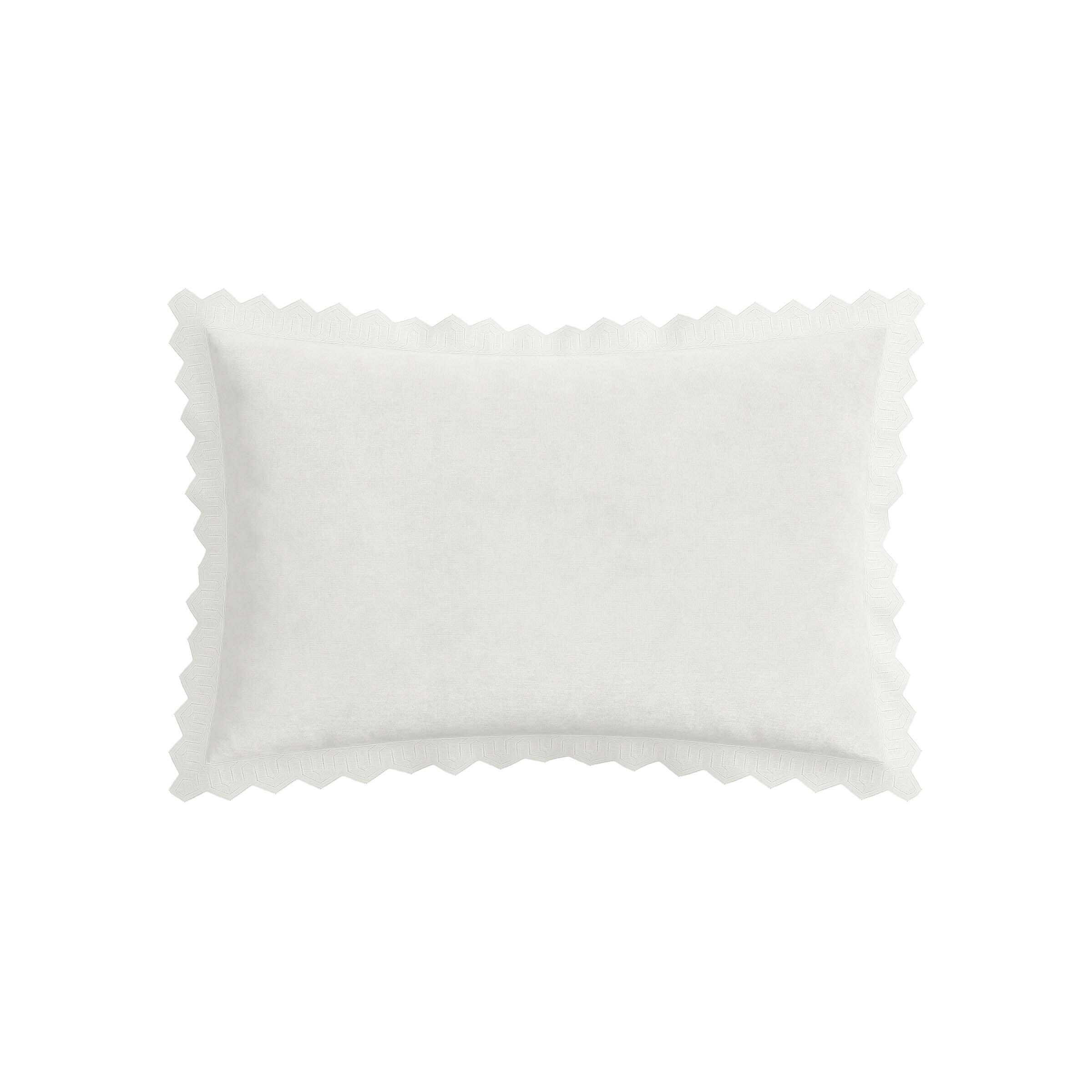 Bedeck of Belfast Avita Geo Scallop Oxford Pillowcase, White - image 1