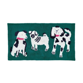 Joules Dogs of Welland Bath Mat, Green