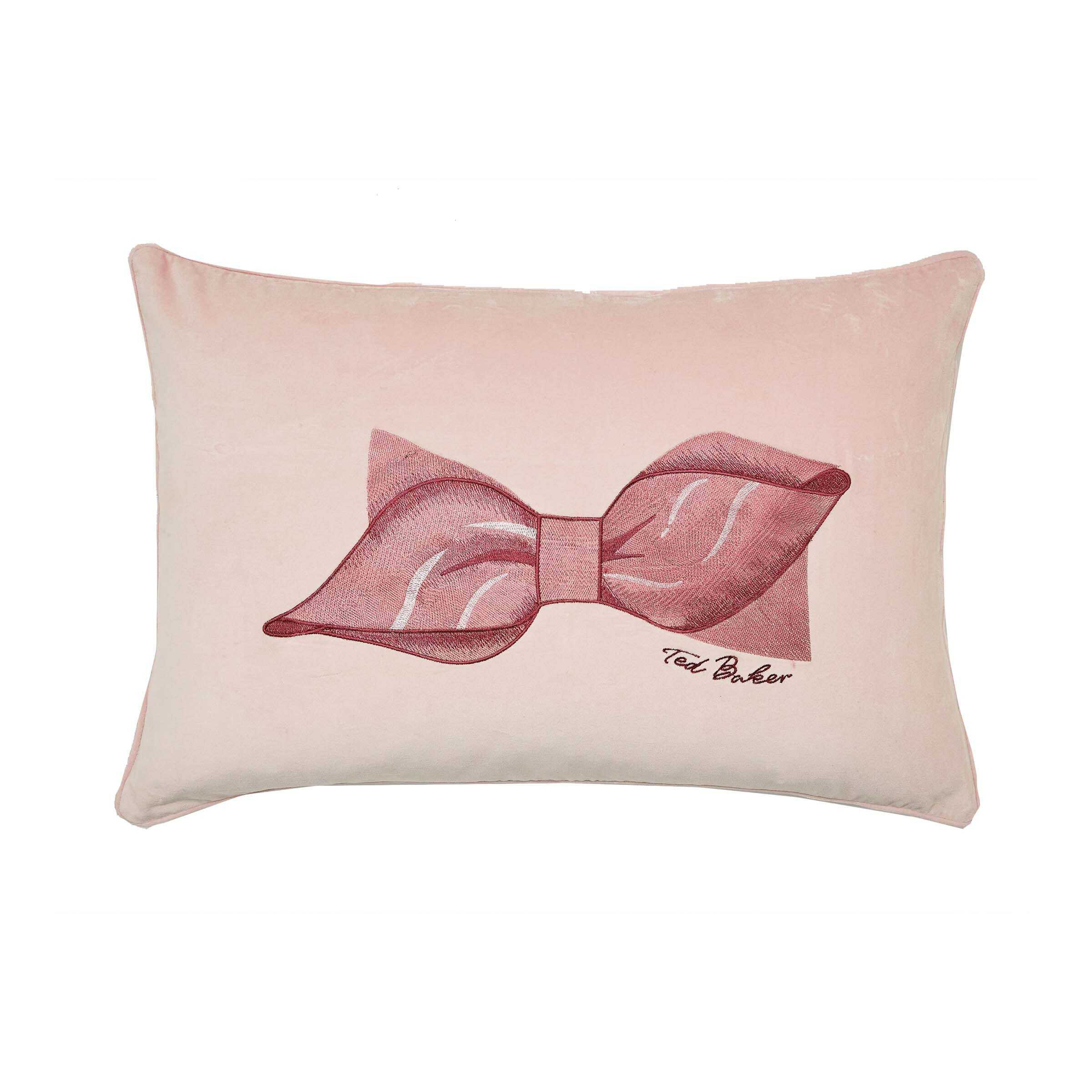 Ted Baker Bow Embroidered Cushion 60cm x 40cm, Pink - image 1