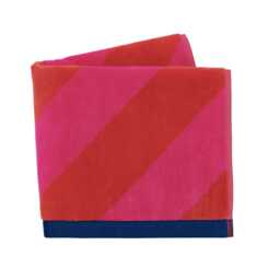 Harlequin Sophie Robinson Paper Straw Stripe Hand Towel, Ruby & Coral - thumbnail 1