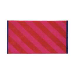Harlequin Sophie Robinson Paper Straw Stripe Hand Towel, Ruby & Coral - thumbnail 2