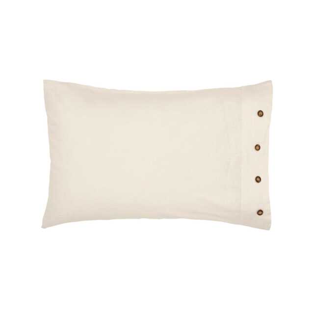 William Morris Pure Linen Cotton Standard Pillowcase, White - image 1