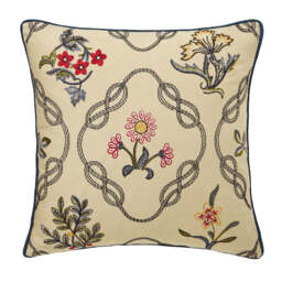 Strawberry Thief Kelmscott Trellis Cushion - Indigo - thumbnail 1