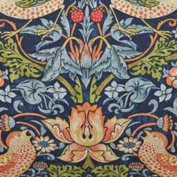Strawberry Thief Kelmscott Trellis Cushion - Indigo - thumbnail 2