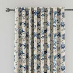 "V&A Palampore Trail Lined Curtains 66"" x 54"", Blue" - thumbnail 2