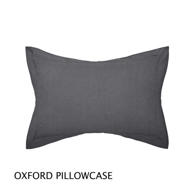 Helena Springfield, Percale Oxford Pillowcase, Charcoal