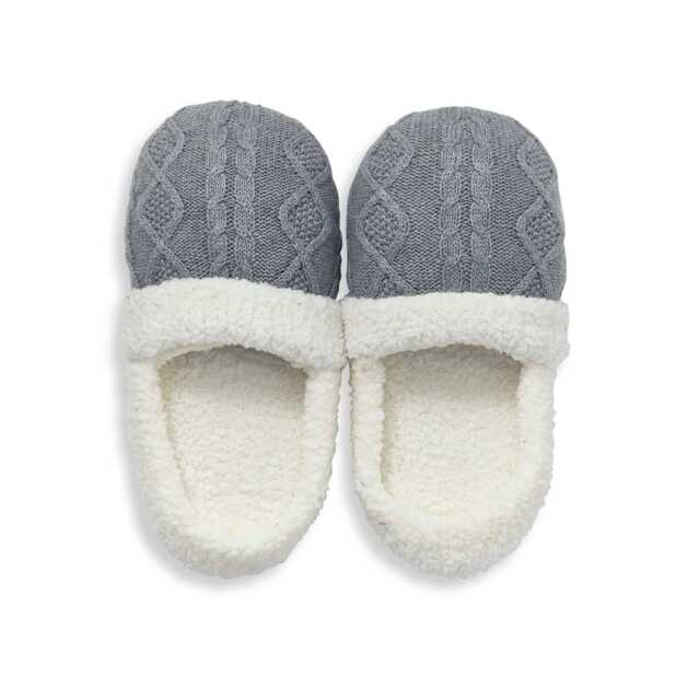 Murmur Knitted Slippers, Cloud Grey