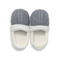 Murmur Knitted Slippers, Cloud Grey