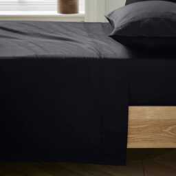 Ted Baker 250 Thread Count Plain Dye Double Flat Sheet, Black