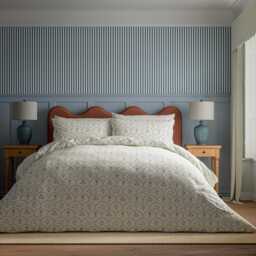 Sanderson Summer Scallop Super Kingsize Duvet Cover SET, Indigo - thumbnail 2