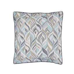 Bedeck of Belfast Rayanne Pair of Square Oxford Pillowcases, Soft Teal & Green