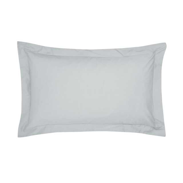 Bedeck of Belfast Fine Linens 300 Thread Count Egyptian Cotton Oxford Pillowcase, Silver - image 1