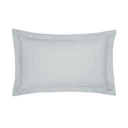 Bedeck of Belfast Fine Linens 300 Thread Count Egyptian Cotton Oxford Pillowcase, Silver - thumbnail 1