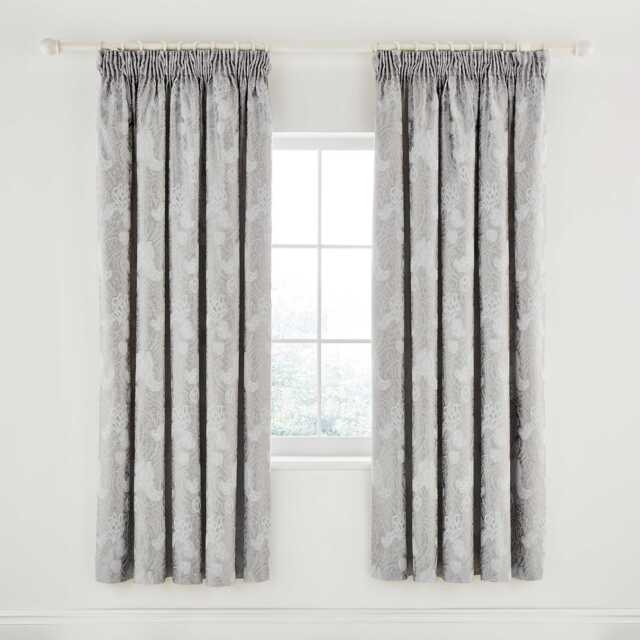 "Sanderson Ashbee Lined Curtains 66"" x 72"", Platinum" - image 1