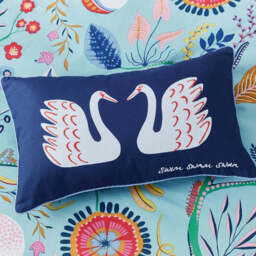 Scion Jackfruit & The Beanstalk Cushion 50cm x 30cm, Navy & Sky - thumbnail 2