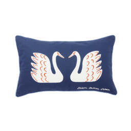 Scion Jackfruit & The Beanstalk Cushion 50cm x 30cm, Navy & Sky - thumbnail 1