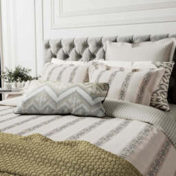 Bedeck of Belfast Hemma Single Duvet Cover SET, Linen/Chartreuse - thumbnail 1