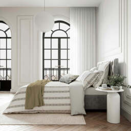 Bedeck of Belfast Hemma Single Duvet Cover SET, Linen/Chartreuse - thumbnail 2
