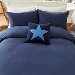 Helena Springfield Long Island Jersey Super Kingsize Duvet Cover Set, Navy - thumbnail 2
