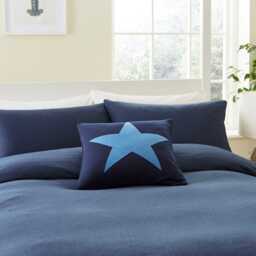 Helena Springfield Long Island Jersey Super Kingsize Duvet Cover Set, Navy - thumbnail 1
