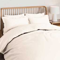 Luxury Chalk Cream Duvet Cover, Single, 500 Thread Count, 100% Cotton, By Bedeck 