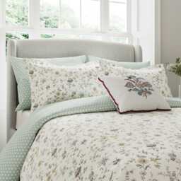V&A Flora Kingsize Duvet Cover Set, Duck Egg - thumbnail 1