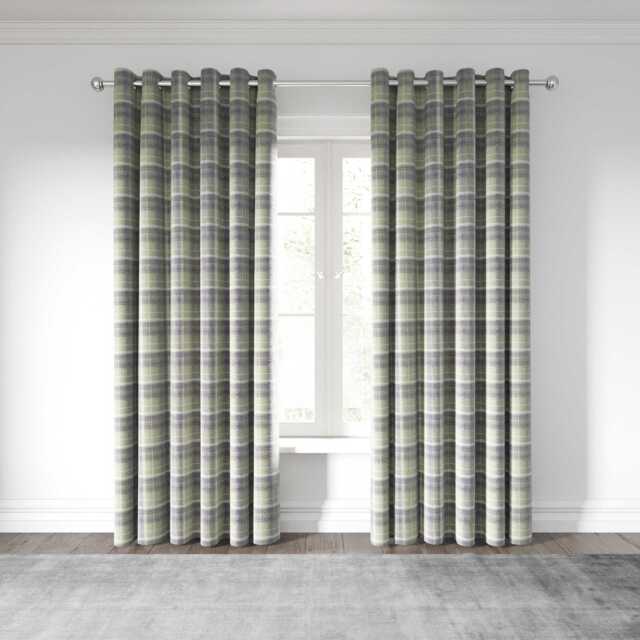 "Helena Springfield Harriet Lined Curtains 66"" x 72"", Grape/Linen" - image 1