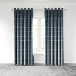 "Helena Springfield Harper Lined Curtains 66"" x 72"", Navy" - thumbnail 1