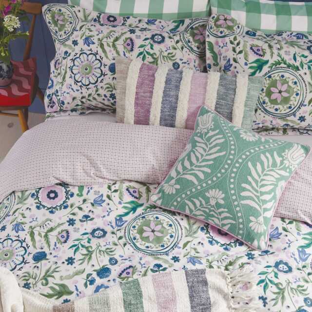 Joules Festival Flowers Single Duvet Cover Set, Green - image 1