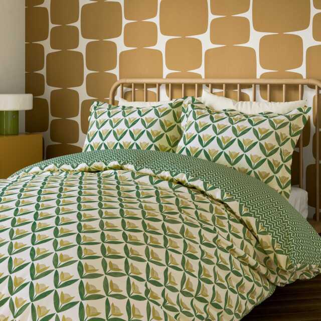 Scion Tulip Trellis Double Duvet Cover SET, Lemon - image 1