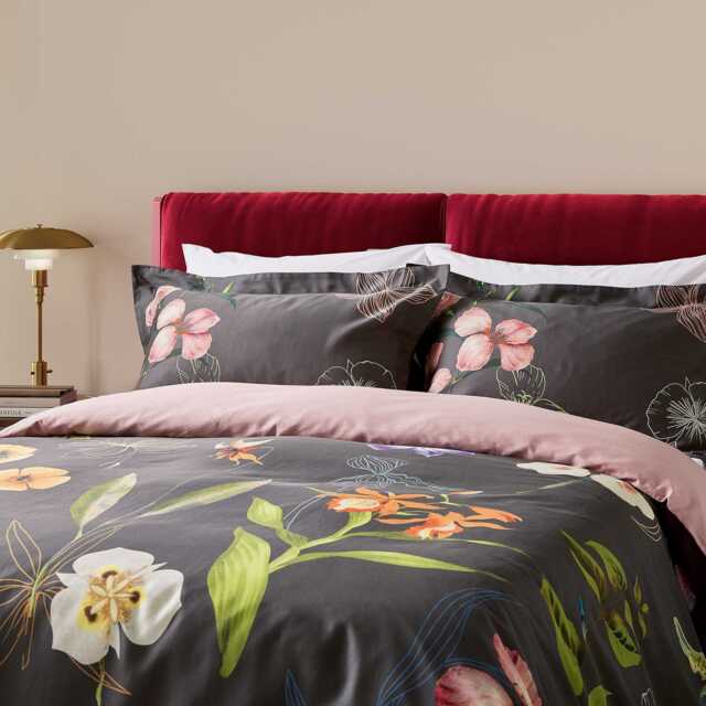 Ted Baker New Hampton Double Duvet Cover SET, Charcoal - image 1