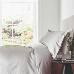 Murmur Meadow Oxford Pillowcase, Cloud Grey - thumbnail 2