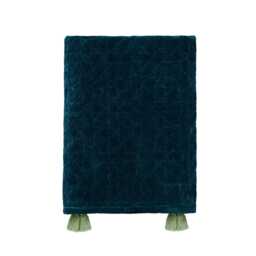 William Morris Honeysuckle & Tulip Quilted Throw, Teal - thumbnail 1