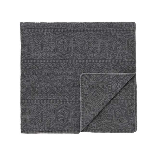 Bedeck of Belfast Florence Quilted Throw, Chalk/Charcoal - image 1