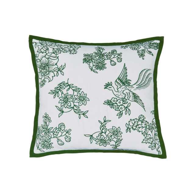 Burleigh x Bedeck of Belfast Hibiscus Cushion 50cm x 50cm, Green - image 1