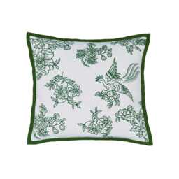 Burleigh x Bedeck of Belfast Hibiscus Cushion 50cm x 50cm, Green - thumbnail 1