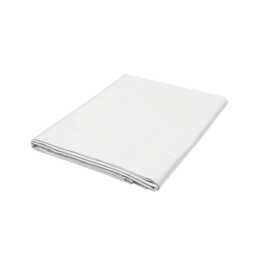 Bedeck of Belfast Fine Linens 400 Thread Count Sateen Plain Dye Single Flat Sheet, White - thumbnail 1