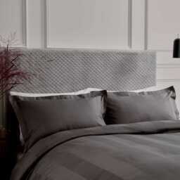 Bedeck of Belfast Fine Linens Serra Double Duvet Cover Set, Charcoal