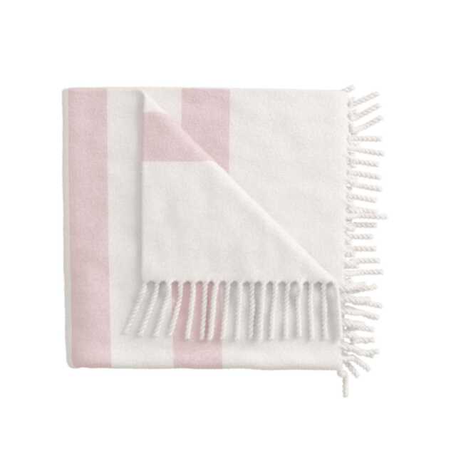 Helena Springfield Vermont Woven Throw, White/Pink
