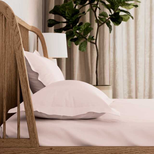 By Bedeck 500 Thread Count Plain Dye Emperor Fitted Sheet, Pink - image 1