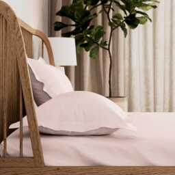 By Bedeck 500 Thread Count Plain Dye Emperor Fitted Sheet, Pink