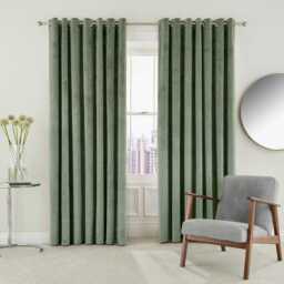 "Helena Springfield Escala Lined Curtains 66"" x 54"", Sage"